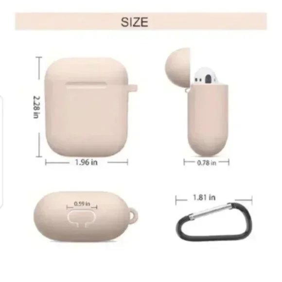 2 Pack Pink Turquoise Silicone AirPod Case Cover - Picture 2 of 3